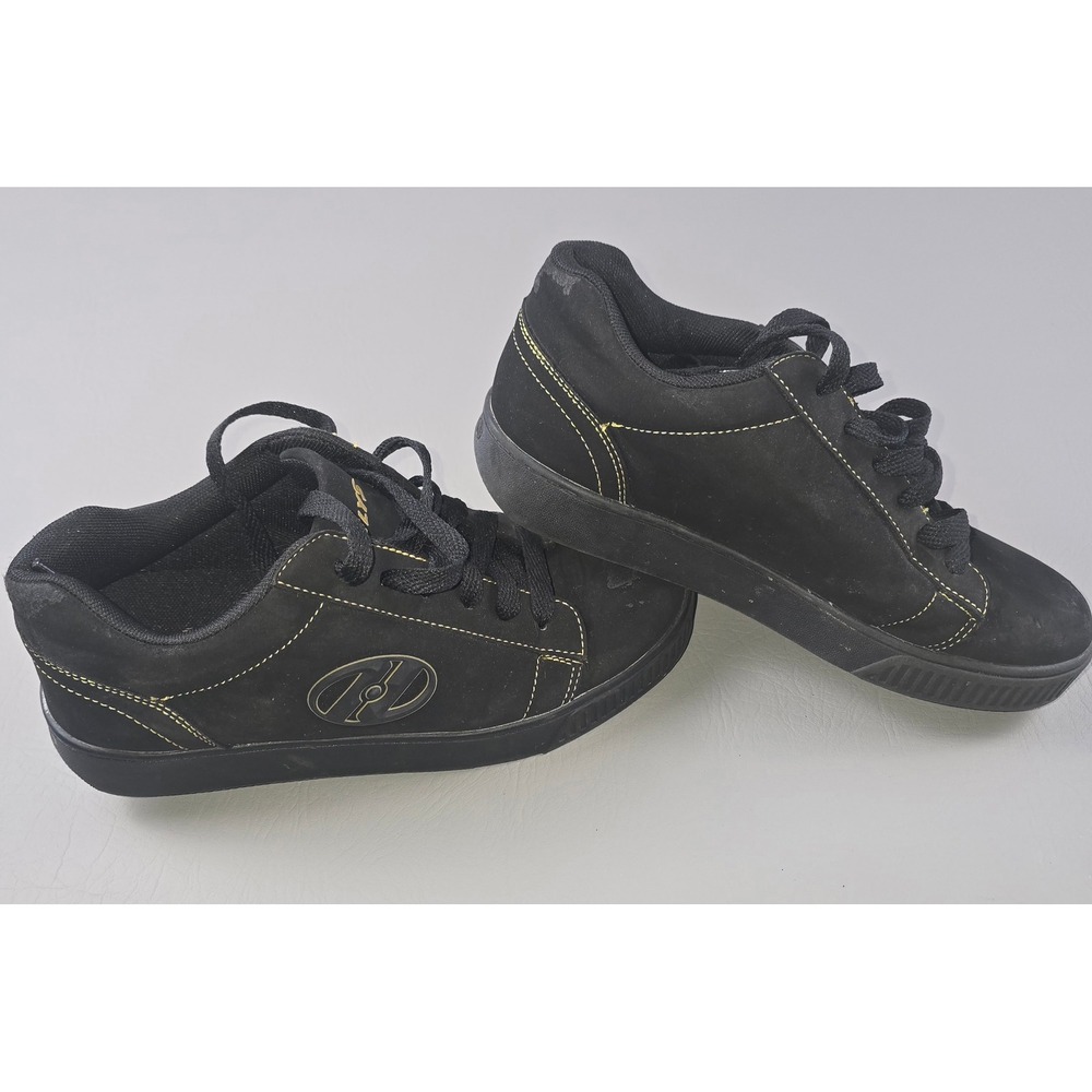 Heelys Black Yellow Stitching Wheeled Skate Shoes Youth Size 6 770513